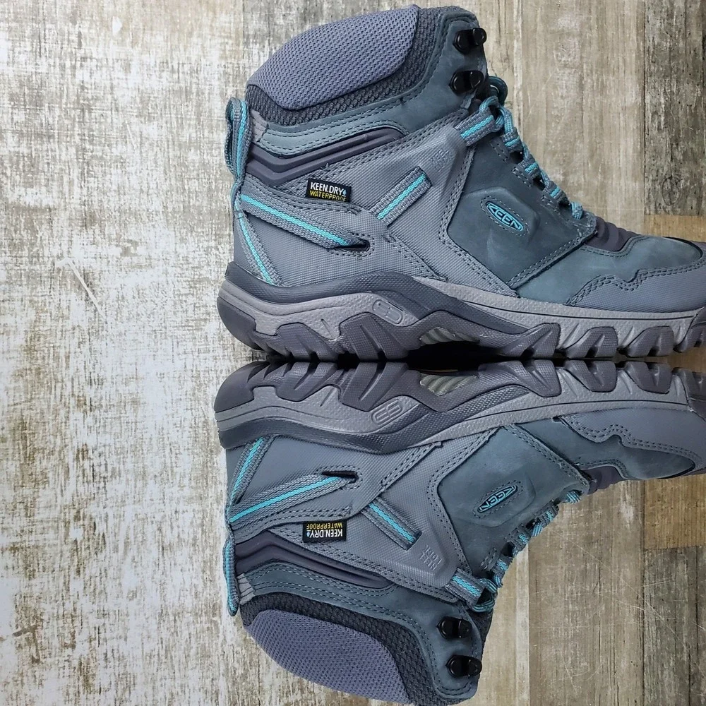 Keen Ridge Flex Mid Womens Boots 10 Steel Gray Porcelain Waterproof Hiking Boots